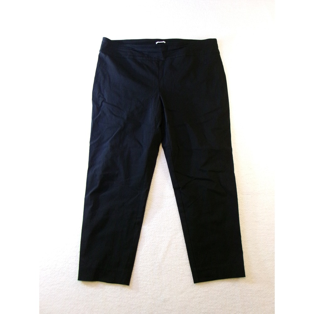 Crown & Ivy‎ Curvy Black Cropped Pants Womens 18W Stretch Trousers RN31104